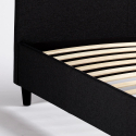 Lit double  160x190 en tissu avec sommier à lattes Lausanne King 