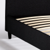 Lit double  160x190 en tissu avec sommier à lattes Lausanne King 