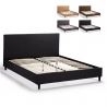 Lit double  160x190 en tissu avec sommier à lattes Lausanne King 