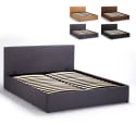 Lit double  160x190 avec sommier à lattes et coffre de rangement Basel King Vente