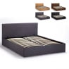 Lit double  160x190 avec sommier à lattes et coffre de rangement Basel King Vente