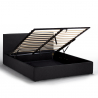 Lit double  160x190 avec sommier à lattes et coffre de rangement Basel King 