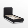 Lit 1 place 80x190 en tissu avec sommier Zurich Twin 