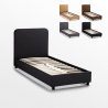 Lit 1 place 80x190 en tissu avec sommier Zurich Twin 