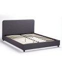 Lit double 160x190 en tissu avec sommier à lattes Zurich King Réductions