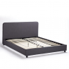 Lit double 160x190 en tissu avec sommier à lattes Zurich King Réductions