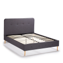 Lit 120x190 une place et demi style nordique en bois avec sommier et lattes Friborg Remises