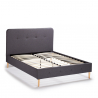 Lit 120x190 une place et demi style nordique en bois avec sommier et lattes Friborg Remises