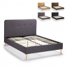 Lit 120x190 une place et demi style nordique en bois avec sommier et lattes Friborg Vente