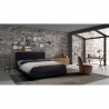 Lit double  160x190 en tissu avec sommier à lattes Lausanne King 