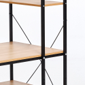 Bureau industriel 120x60 en métal et acier avec étagères design minimaliste Empire Remises
