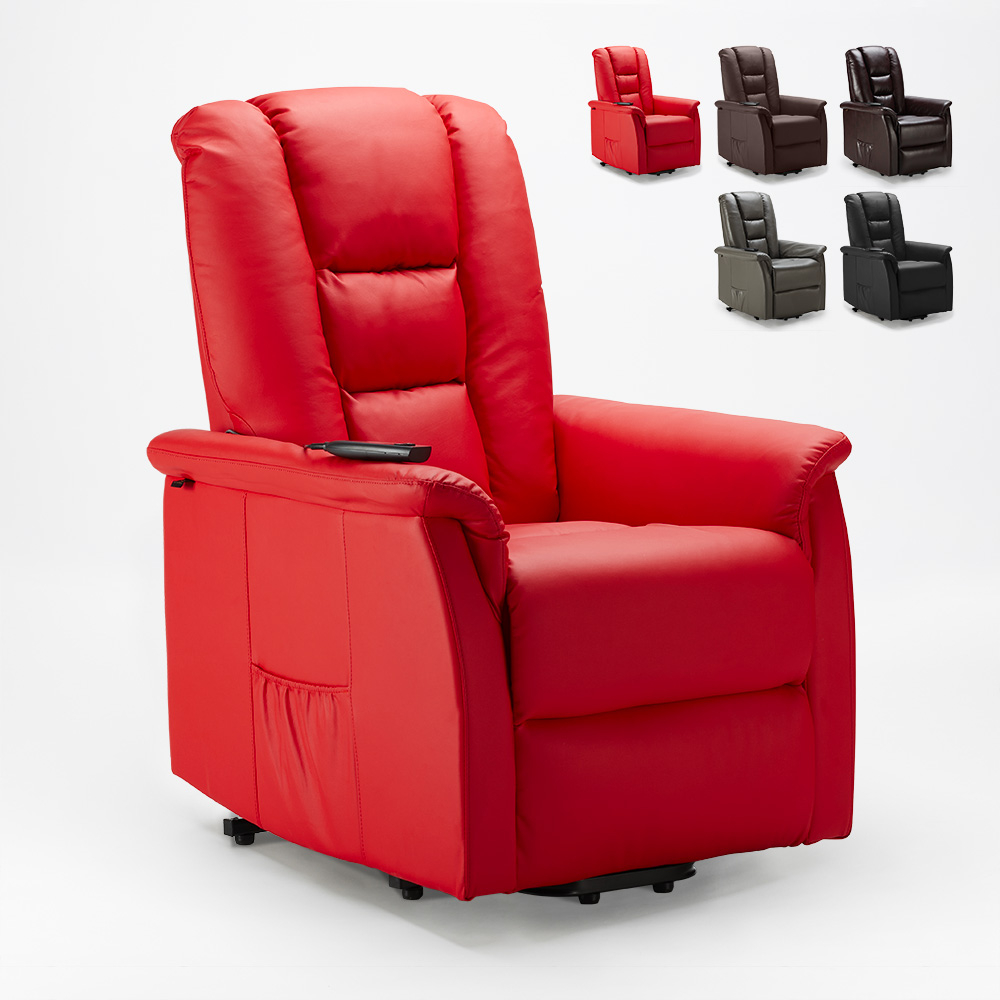 Fauteuil relax inclinable releveur en similicuir design Joanna Fix