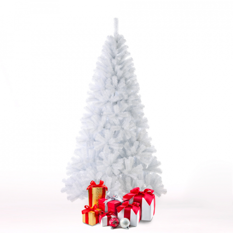 Sapin de Noël artificiel blanc 180 cm au design classique traditionnel Gstaad