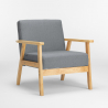 Fauteuil Chaise scandinave design vintage en bois avec accoudoirs Uteplass
