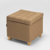 Pouf de rangement avec coussins recouvert de tissu matelassé Coffree 