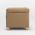 Pouf de rangement avec coussins recouvert de tissu matelassé Coffree 