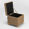 Pouf de rangement avec coussins recouvert de tissu matelassé Coffree 