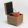 Pouf de rangement avec coussins recouvert de tissu matelassé Coffree 