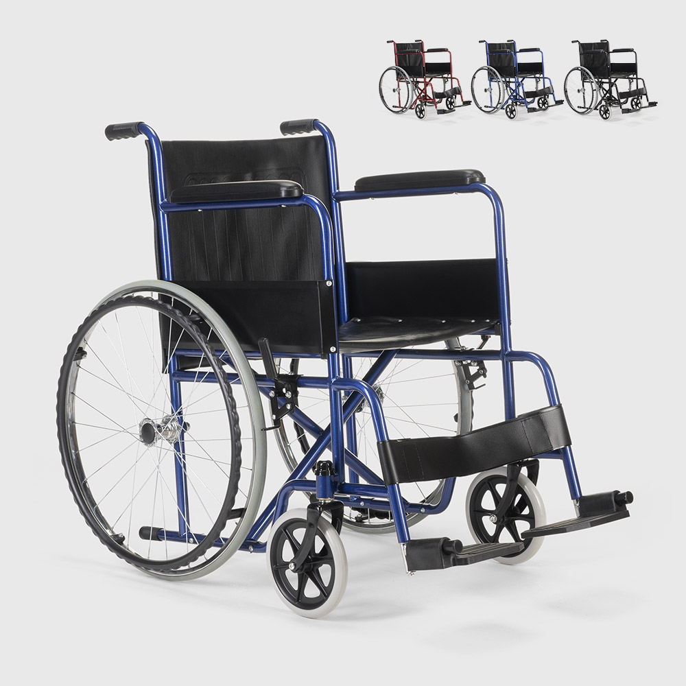 Violet Fauteuil Roulant Orthopedique Pliable En Similicuir Sur Et Fiable Handicapes Et Personnes Agees