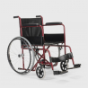 Fauteuil roulant orthopédique pliant en similicuir handicapés et personnes âgées Violet 