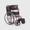 Fauteuil roulant orthopédique pliant en similicuir handicapés et personnes âgées Violet 