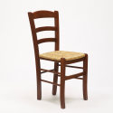 Chaise de cuisine salle à manger bar et restaurant en bois et assise en paille Paesana Remises