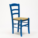 Chaise de cuisine salle à manger bar et restaurant en bois et assise en paille Paesana 