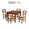 Ensemble de 4 chaises et d'une table carrée intérieur cuisine et bar en bois Rusty Remises