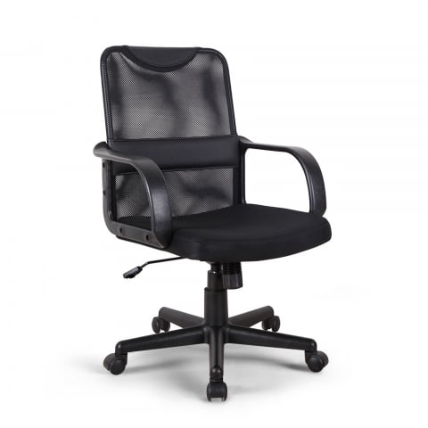 Chaise de bureau Fauteuil ergonomique respirant en simili cuir et tissu Losail