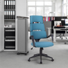 Chaise de bureau ergonomique réglable en hauteur en tissu Motegi Ocean Vente