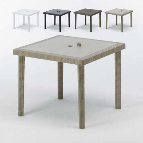 Table bar café jardin terrasse extérieur Polyrotin 90x90 Grand Soleil Boheme Promotion