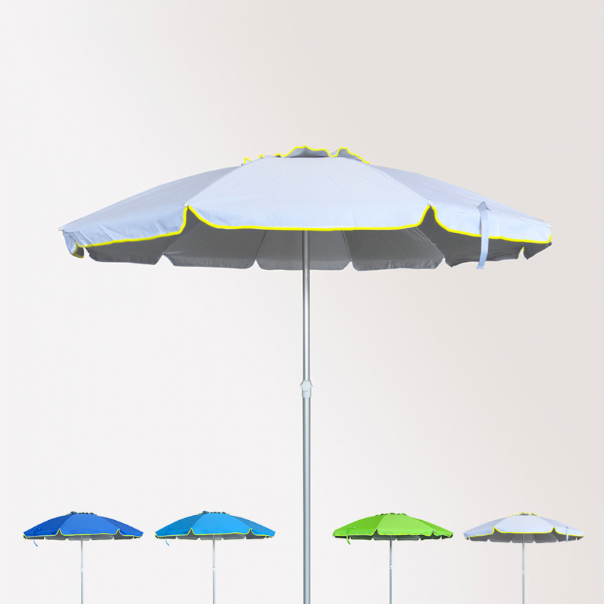 Parasol de plage 220 cm aluminium anti-vent protection UV Roma Choix Parasol de plage 220 cm aluminium anti-vent protection UV Roma Choix