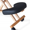 Tabouret ergonomique siège assis genoux en bois bureau Balancewood - Noir