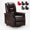 Fauteuil relax releveur inclinable en similicuir avec roulettes Joanna Vente