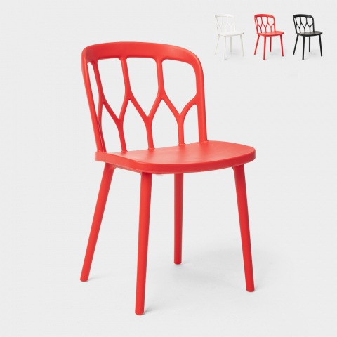 Chaises en polypropylène au design moderne pour bar, cuisine et jardin Flow