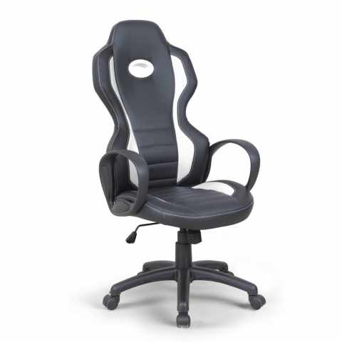 Chaise de bureau sport fauteuil gamer ergonomique simili cuir F1