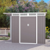 Abri de jardin en tôle galvanisée grise pour outils de jardin Tyrol 257X142x184cm Vente