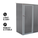 Abri de jardin en tôle galvanisée cabanon gris pour outils Amalfi 143X89x186cm Remises