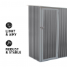 Abri de jardin en tôle galvanisée cabanon gris pour outils Amalfi 143X89x186cm Remises