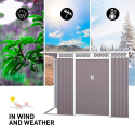 Abri de jardin en tôle galvanisée grise pour outils de jardin Tyrol 257X142x184cm Offre