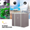 Abri de jardin en tôle d'acier cabanon gris résistant Alps 201x121x176cm Vente