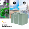 Abri de jardin en tôle galvanisée verte pour outils de jardin Ortisei NATURE 277x191x202cm Vente