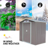 Abri de jardin en tôle galvanisée grise St.Moritz 213x191x195cm Vente