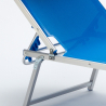 Transat de plage bain de soleil en aluminium avec pare-soleil Nettuno 