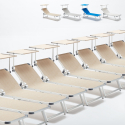 20 transats de plage bains de soleil en aluminium avec pare-soleil Nettuno Promotion