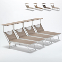 4 transats de plage bains de soleil en aluminium Santorini Limited Edition Caractéristiques
