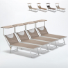 4 transats de plage bains de soleil en aluminium Santorini Limited Edition Caractéristiques