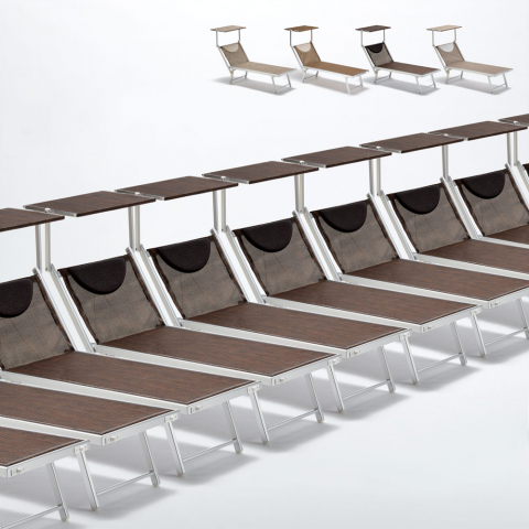 Ensemble de 20 transats de plage et mer, bains de soleil en aluminium Santorini Limited Edition