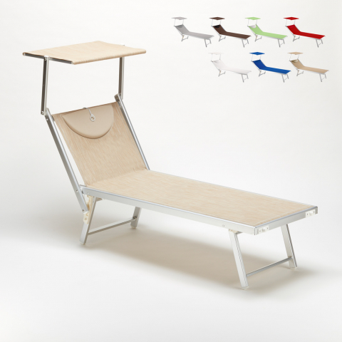 Bain de soleil transat de plage professionnel pare-soleil Santorini Promotion