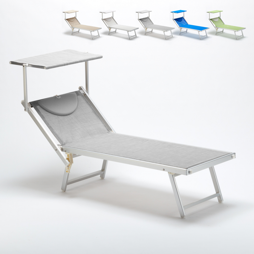 Bain de soleil de jardin transat professionnel en aluminium piscine Italia 